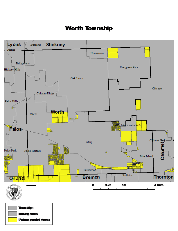 Worth township, unincorporated cook county